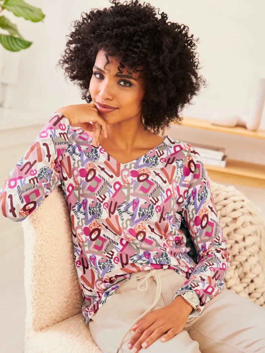 Pull à encolure en v viscose