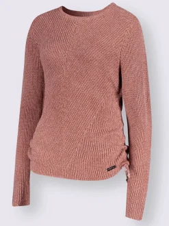 Pull encolure ronde avec motif tricoté et manches longues