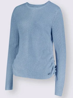 Pull encolure ronde avec motif tricoté et manches longues