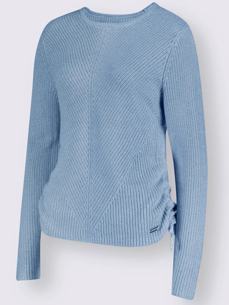 Pull encolure ronde avec motif tricoté et manches longues