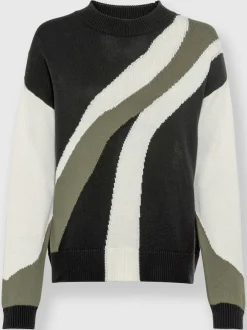 Pull encolure ronde combinaison de couleurs tendance