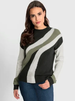Pull encolure ronde combinaison de couleurs tendance