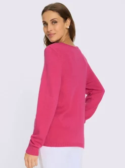 Pull encolure ronde motifs floraux et pierres brillantes