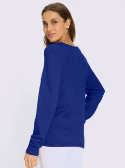 Pull encolure ronde motifs floraux et pierres brillantes