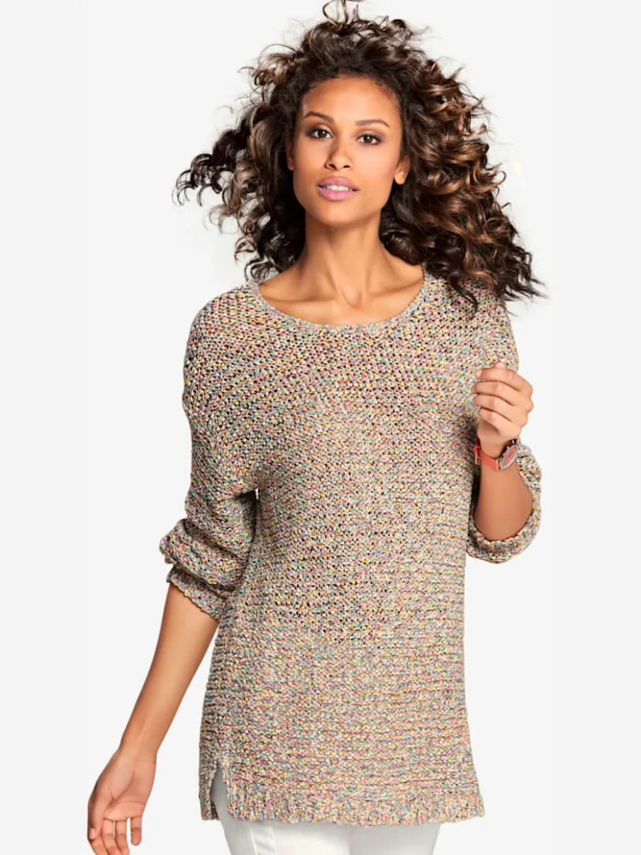 Pull encolure ronde style décontracté en maille agréable