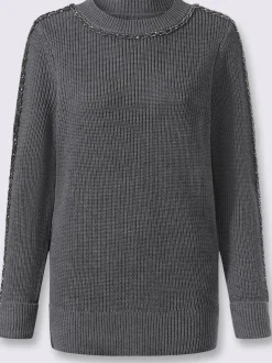 Pull encolure ronde superbes perles fantaisie