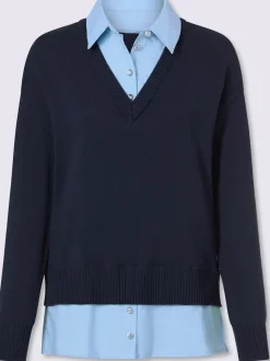 Pull en coton aspect 2 en 1
