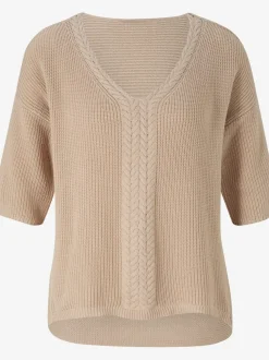 Pull en coton doux avec col V et manches courtes