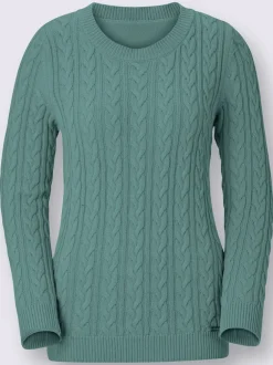 Pull en coton torsadé avec finitions côtelées