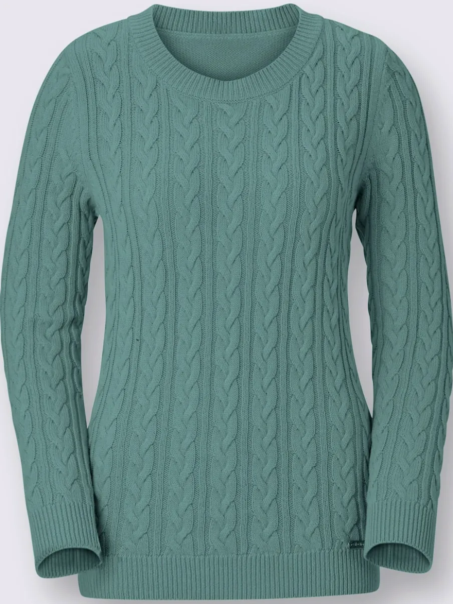 Pull en coton torsadé avec finitions côtelées