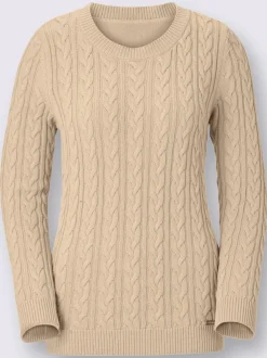 Pull en coton torsadé avec finitions côtelées