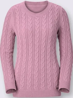 Pull en coton torsadé avec finitions côtelées