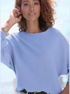 Pull en tricot ample à manches longues avec ourlet droit