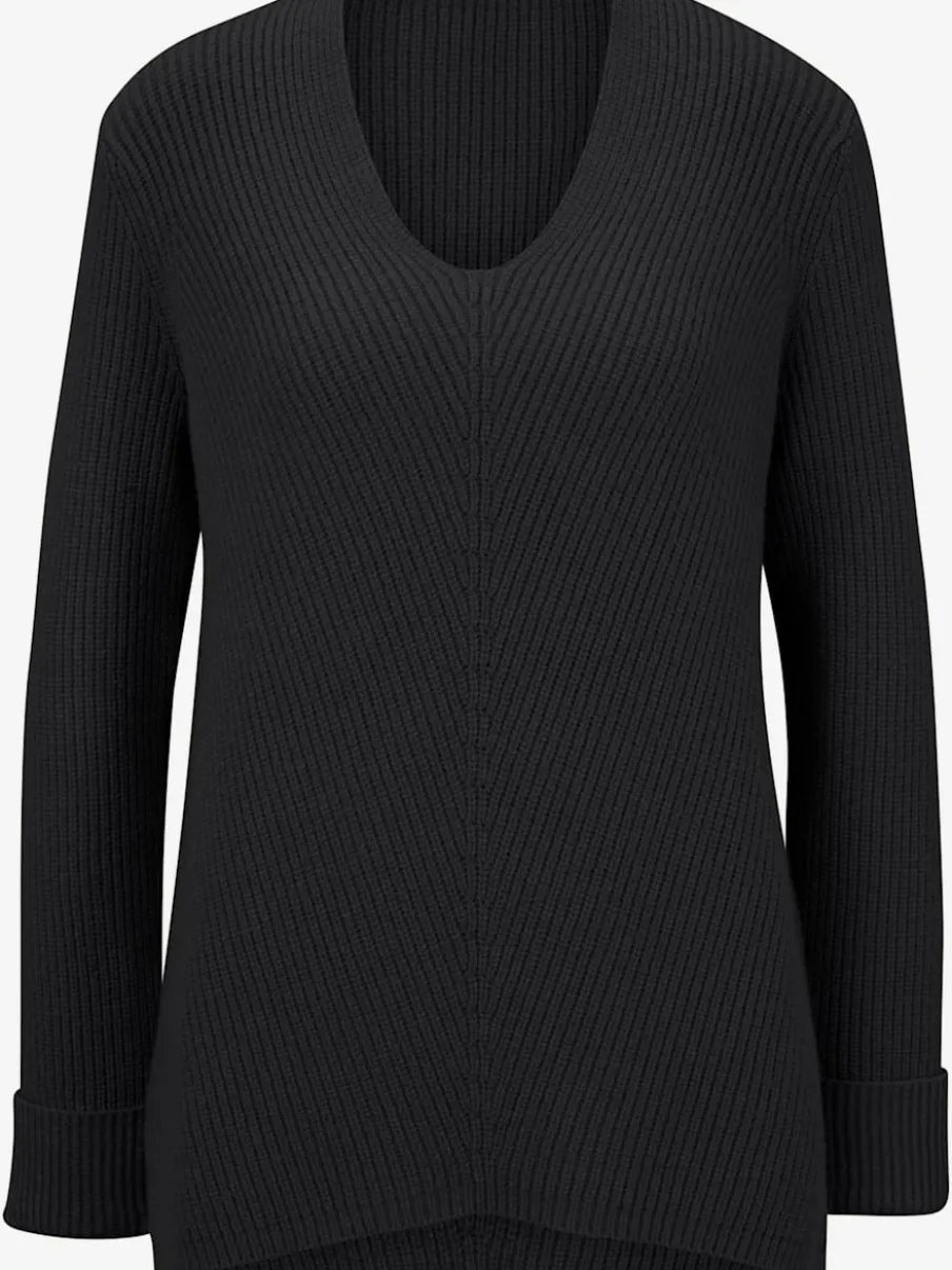 Pull en tricot avec col en V et manches longues
