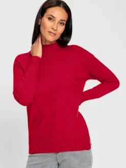 Pull en tricot avec col montant et finitions côtelées