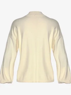 Pull en tricot avec col montant à larges manches et bords-côtes