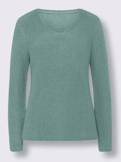 Pull en tricot avec col V et fentes latérales