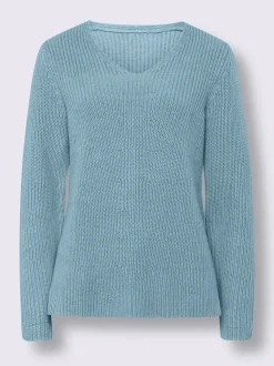 Pull en tricot avec col V et fentes latérales