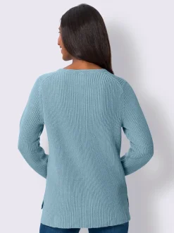 Pull en tricot avec col V et fentes latérales