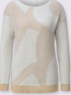 Pull en tricot avec encolure en U et manches longues
