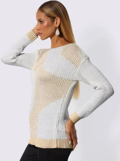 Pull en tricot avec encolure en U et manches longues