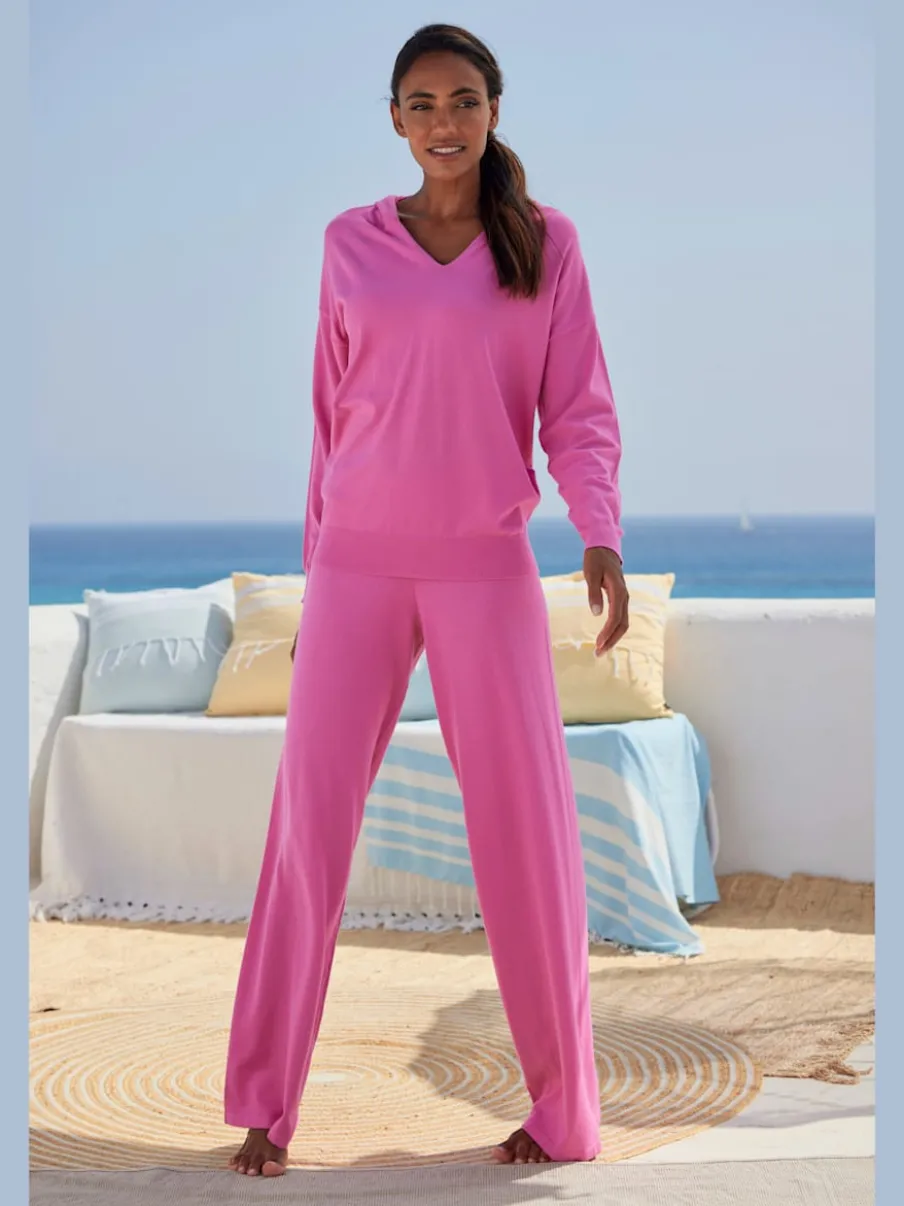 Pull en tricot à capuche avec encolure en V doux
