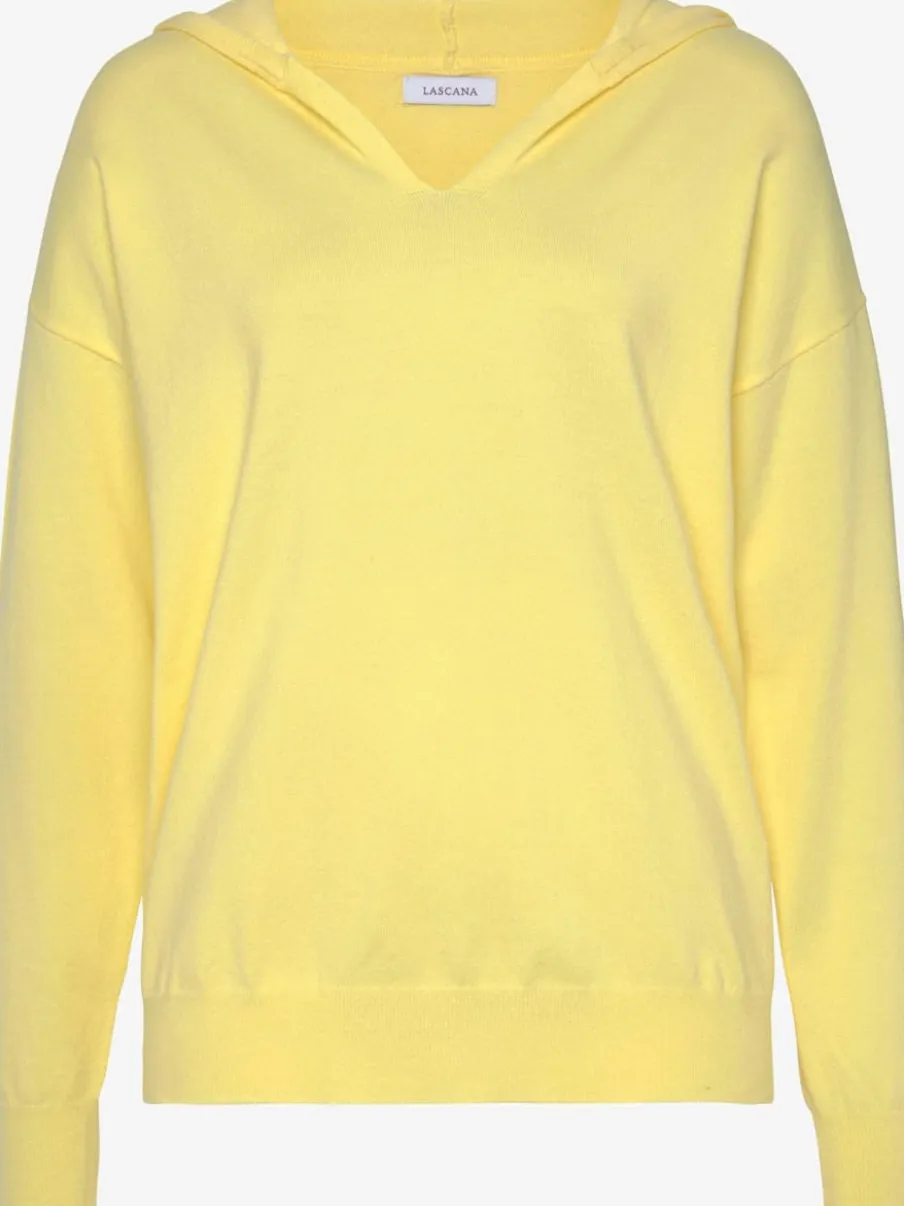 Pull en tricot à capuche avec encolure en V doux