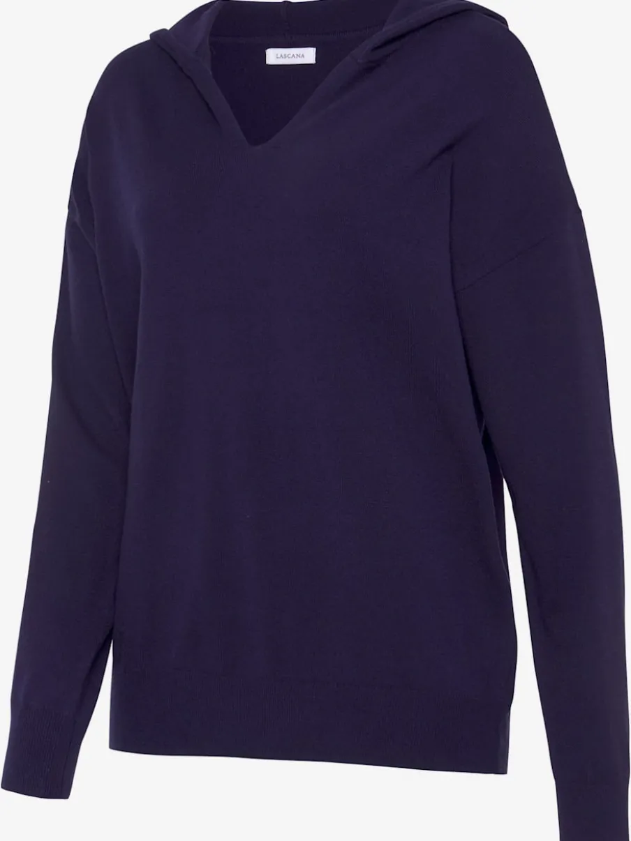 Pull en tricot à capuche avec encolure en V doux