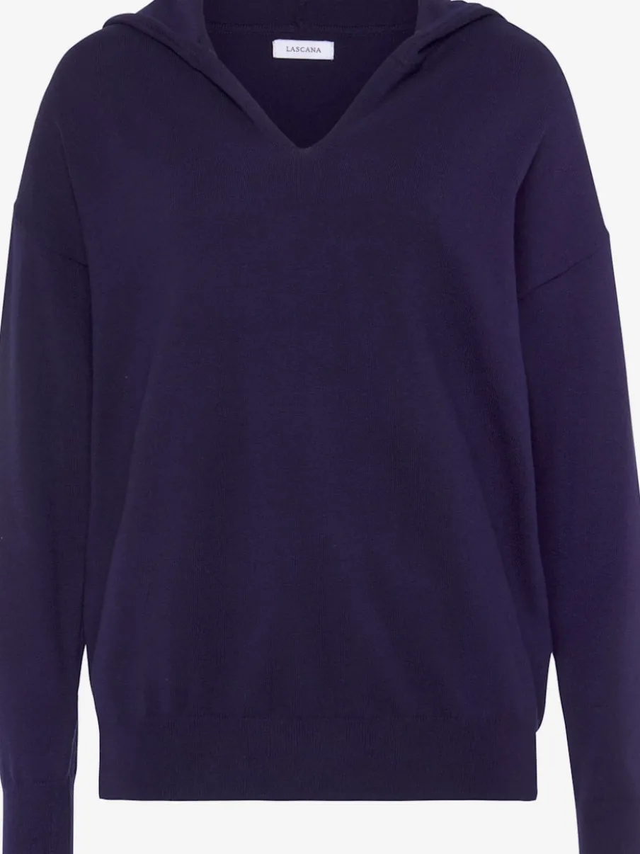 Pull en tricot à capuche avec encolure en V doux