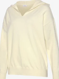 Pull en tricot à capuche avec encolure en V doux