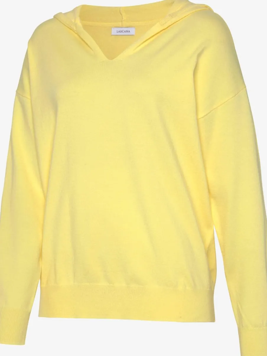 Pull en tricot à capuche avec encolure en V doux