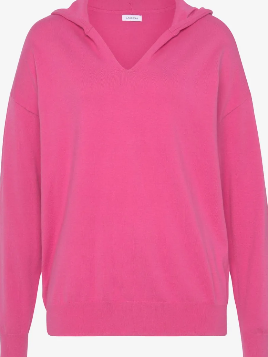 Pull en tricot à capuche avec encolure en V doux