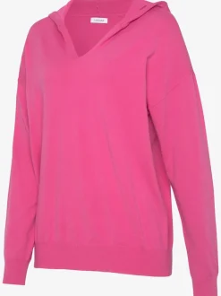 Pull en tricot à capuche avec encolure en V doux
