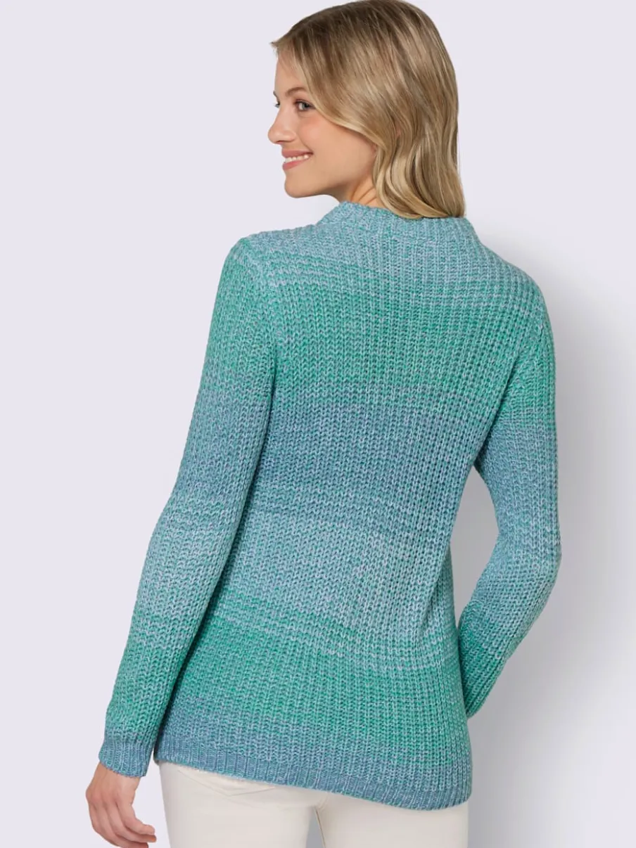 Pull en tricot à col corolle et motif tricoté