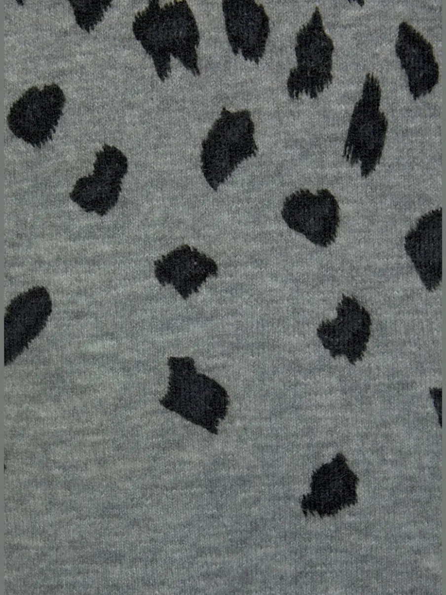 Pull en tricot à col large en U avec motif léopard