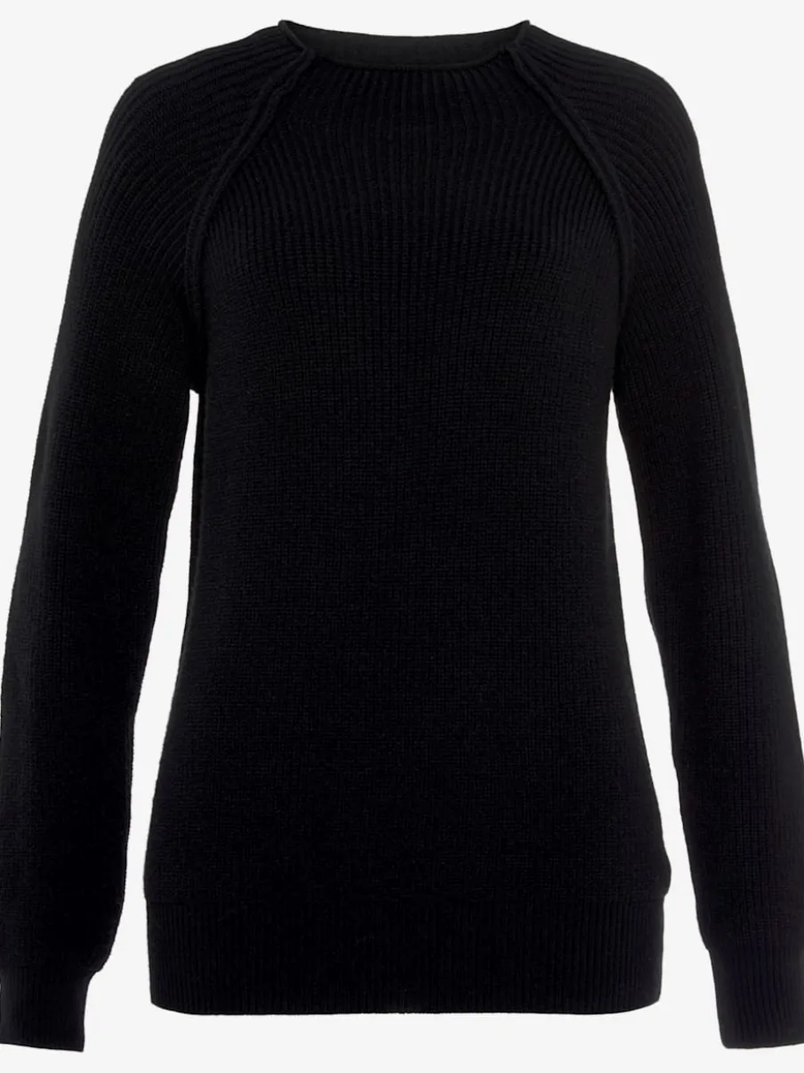 Pull en tricot à col montant avec pinces en cœur aux coudes