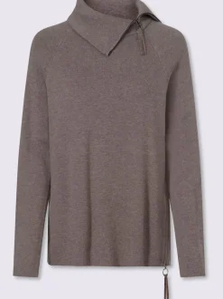 Pull en tricot col à revers avec glissière