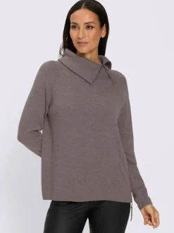 Pull en tricot col à revers avec glissière
