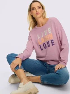 Pull en tricot doux à col rond manches longues