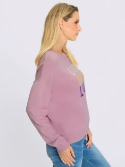 Pull en tricot doux à col rond manches longues