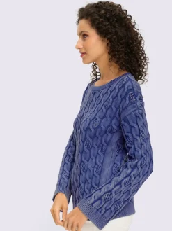 Pull en tricot doux à motif torsadé manches longues