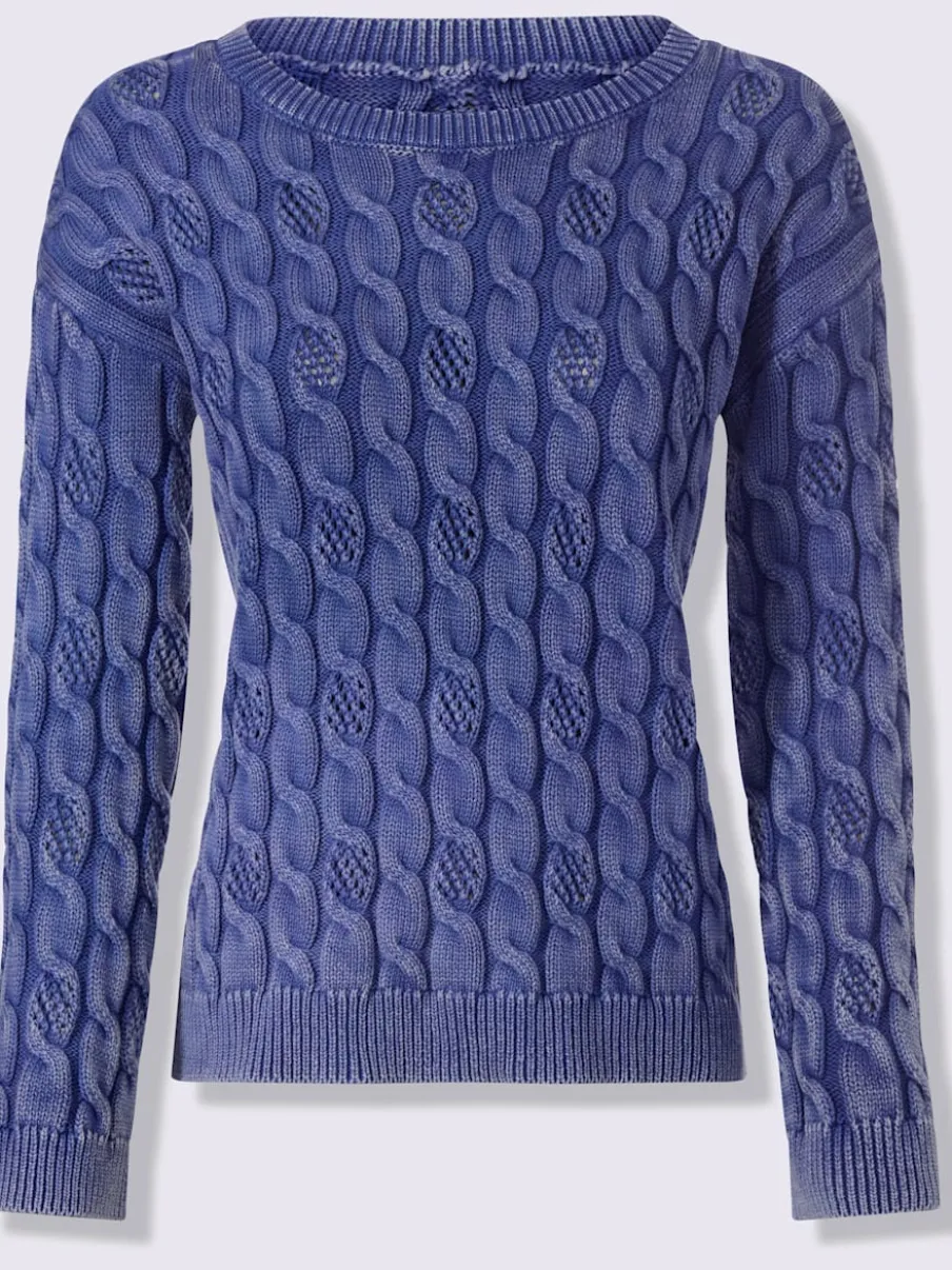 Pull en tricot doux à motif torsadé manches longues