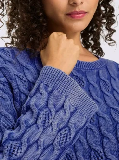 Pull en tricot doux à motif torsadé manches longues
