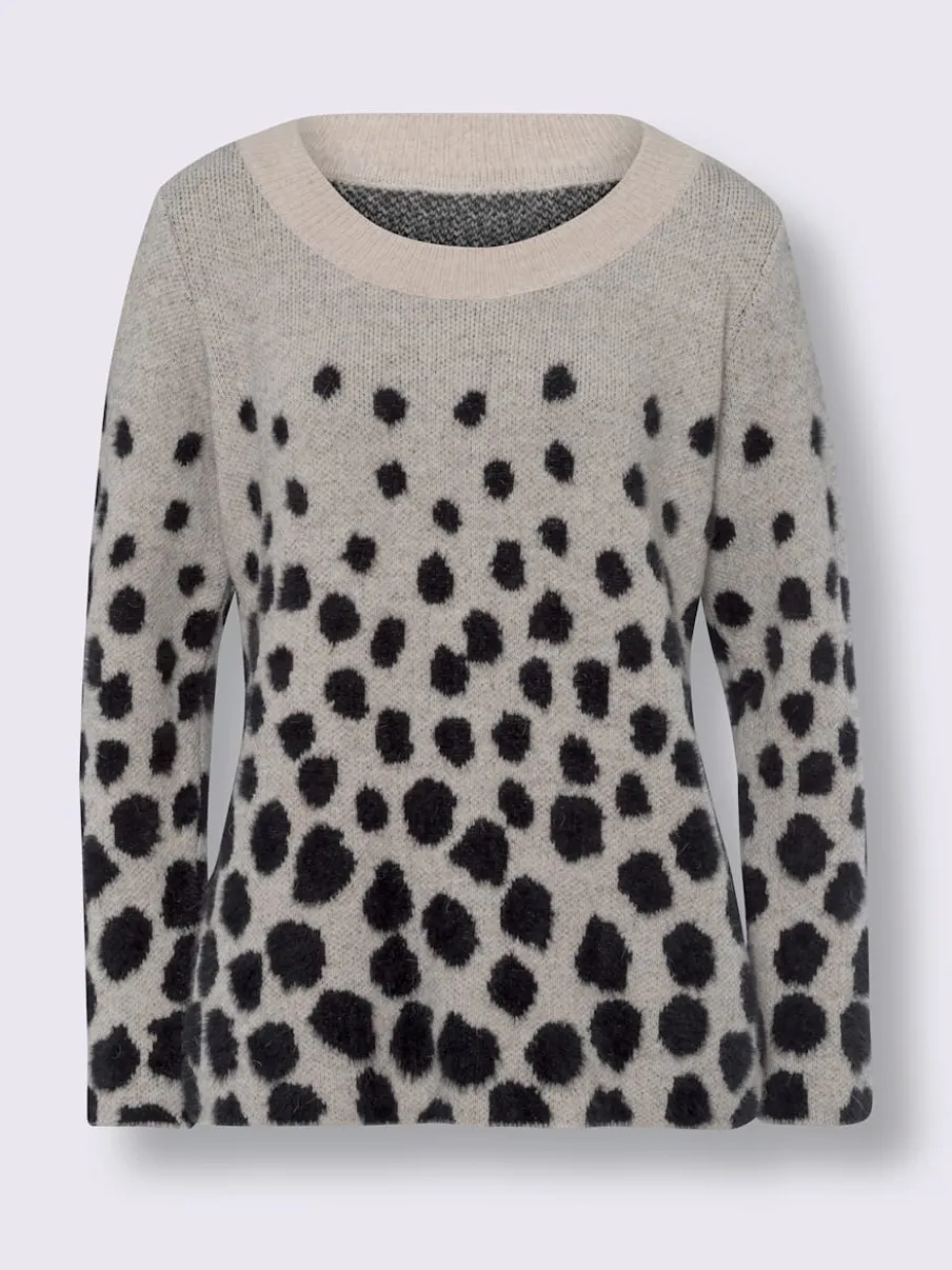 Pull en tricot doux à pois avec manches longues