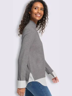 Pull en tricot fin aspect 2 en 1