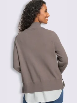 Pull en tricot fin aspect 2 en 1