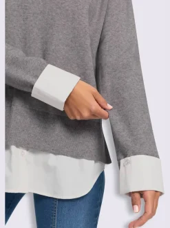 Pull en tricot fin aspect 2 en 1