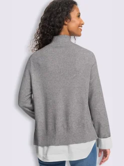 Pull en tricot fin aspect 2 en 1