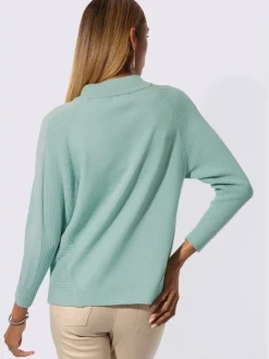 Pull en tricot fin avec col montant et manches raglan
