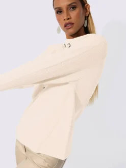 Pull en tricot fin avec col montant et manches raglan